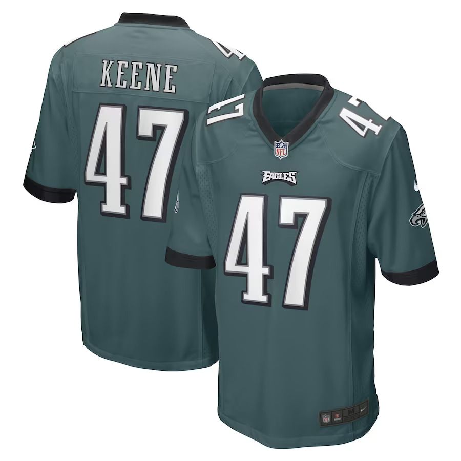 Men Philadelphia Eagles #47 Dalton Keene Nike Midnight Green Game Player NFL Jersey